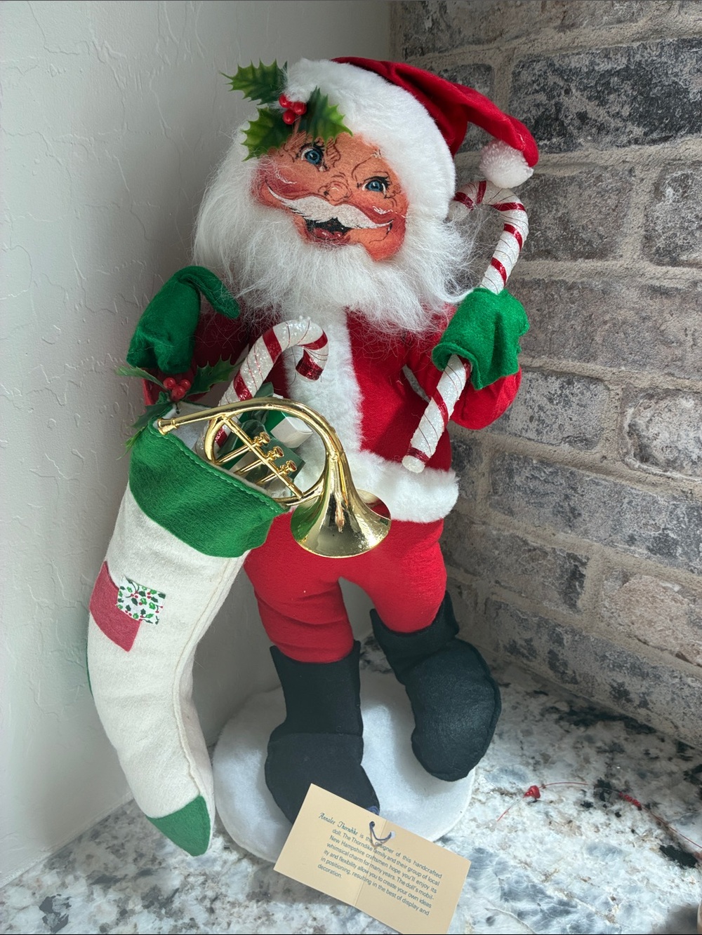 Vintage Annalee Santa Claus Collectible Handcrafted Doll / Original Designer Tag